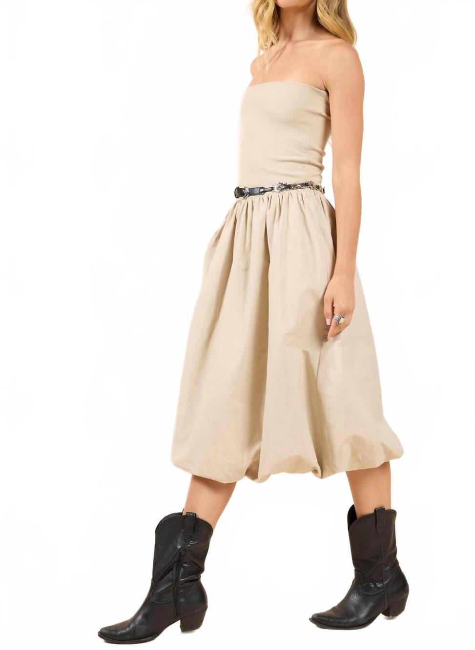 NEW SADIE & SAGE happier now strapless tube bubble dress in ash - Picture 4 of 10
